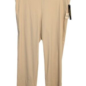 Womens XXL Beige Pull-On Pants With Button Detail  by IC Collection